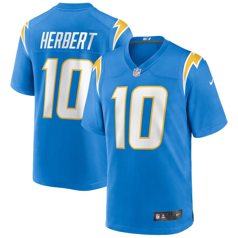 Men Los Angeles Chargers #10 Justin Herbert Nike Powder Blue Game NFL Jersey->los angeles chargers->NFL Jersey